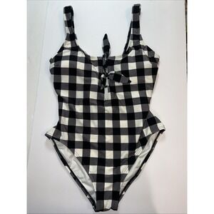 Kate Spade Women's Bunny Checked One-piece Swimsuit in Black and white Size 10?